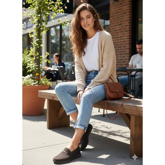 US Polo Assn Jorji-K Ultralight Brown Mesh Slip On Sneakers Women's 7.5W NEW - Picture 2 of 13